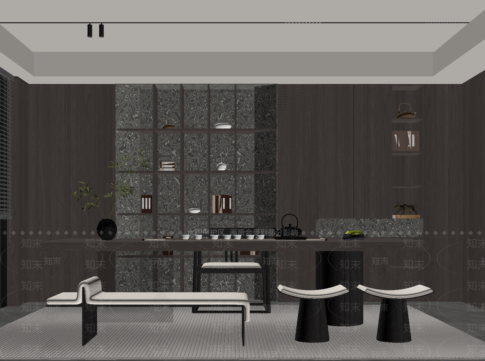 现代意式书房SU模型下载【ID:1190084682】