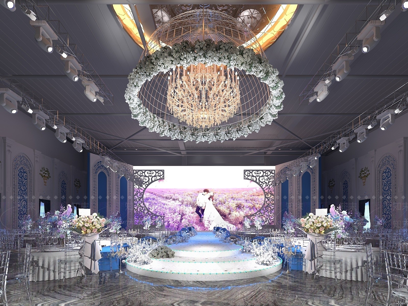 现代办公大厅3D模型下载【ID:1190085175】