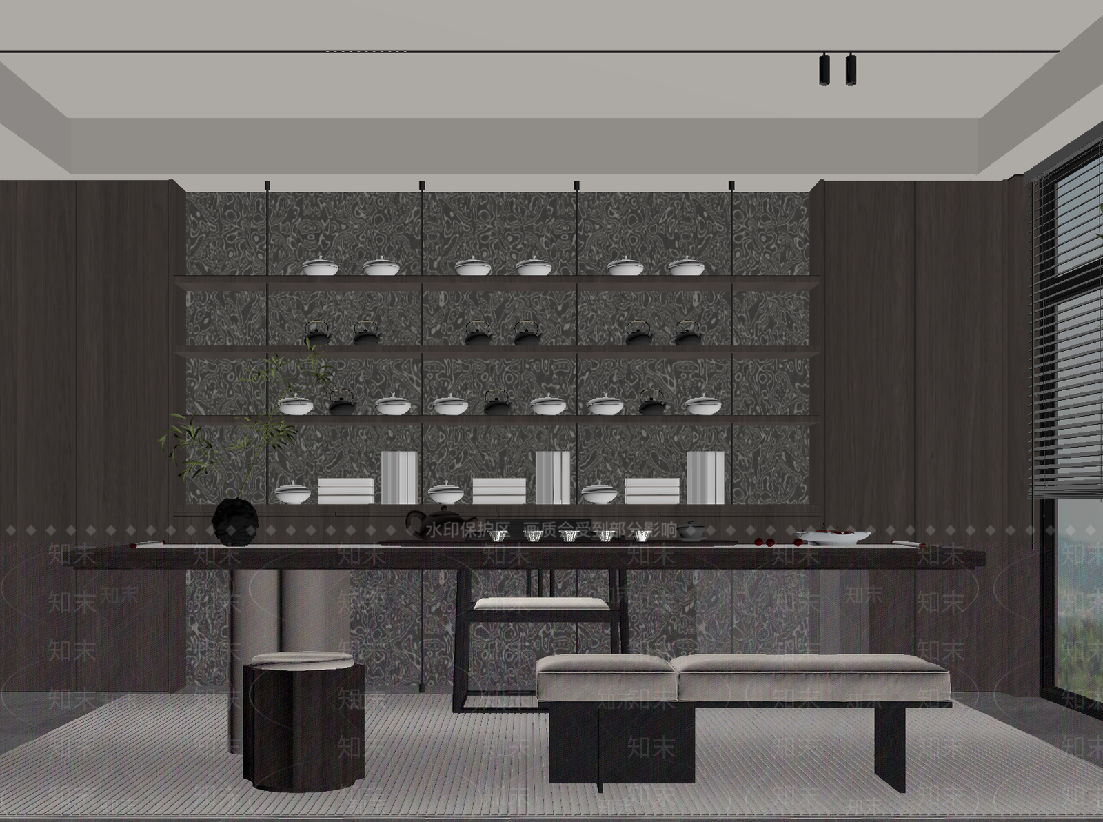 现代意式书房SU模型下载【ID:1190085503】