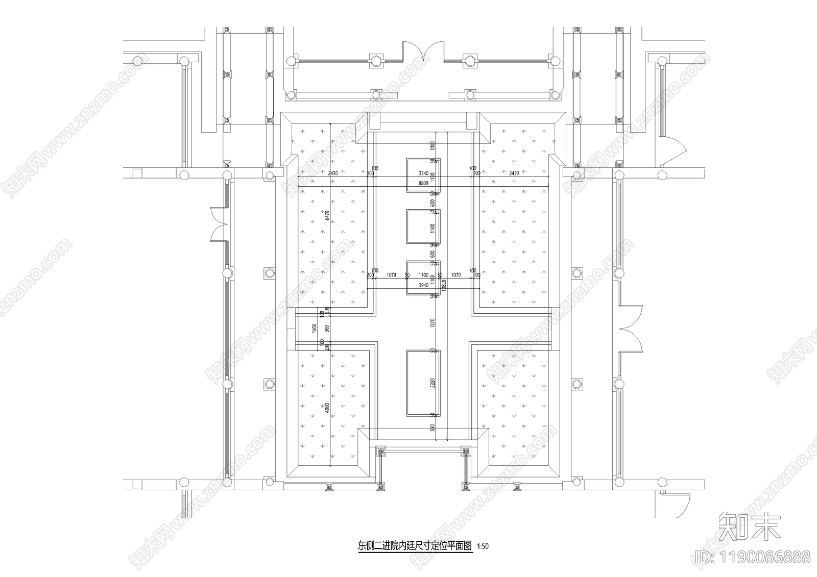 中式庭院cad施工图下载【ID:1190086888】
