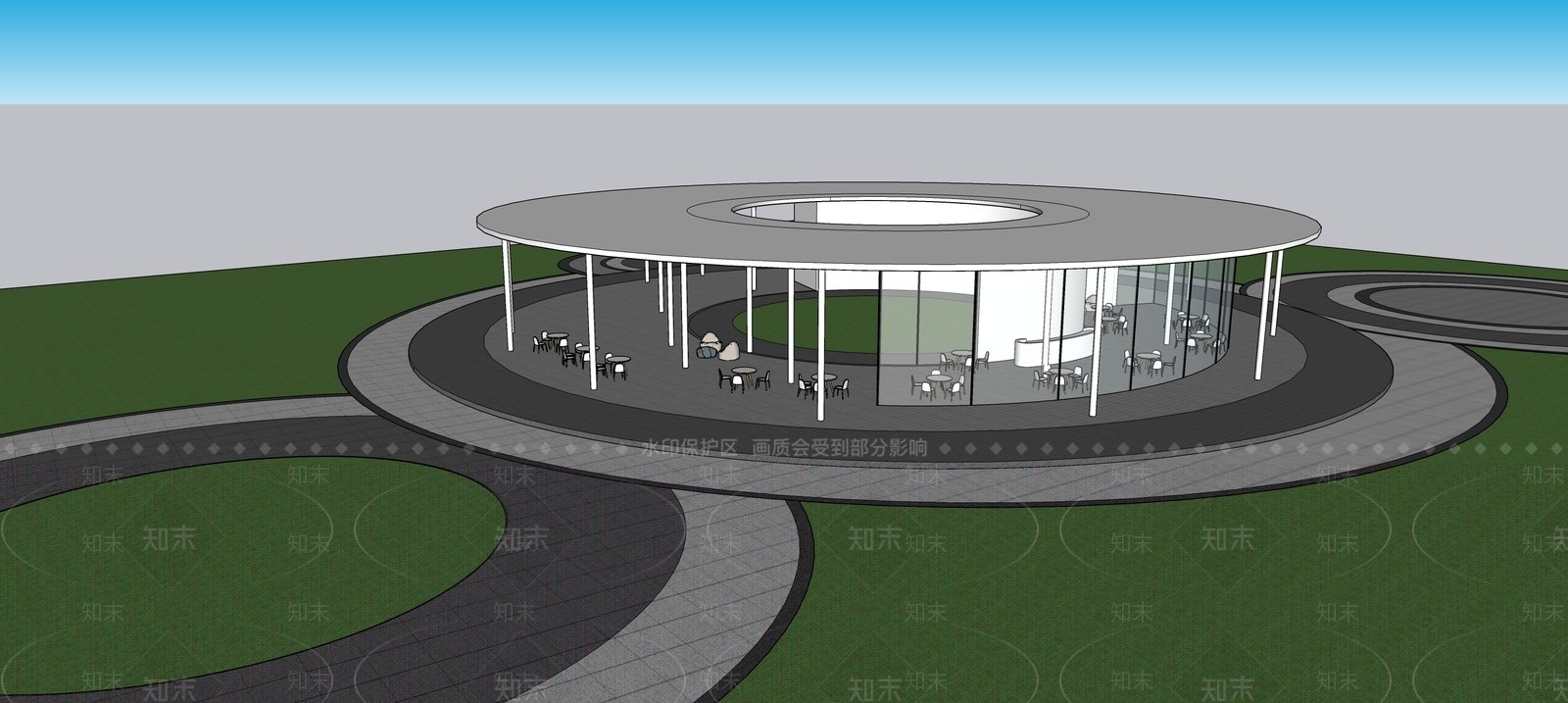 现代其他景观小建筑SU模型下载【ID:1190090736】