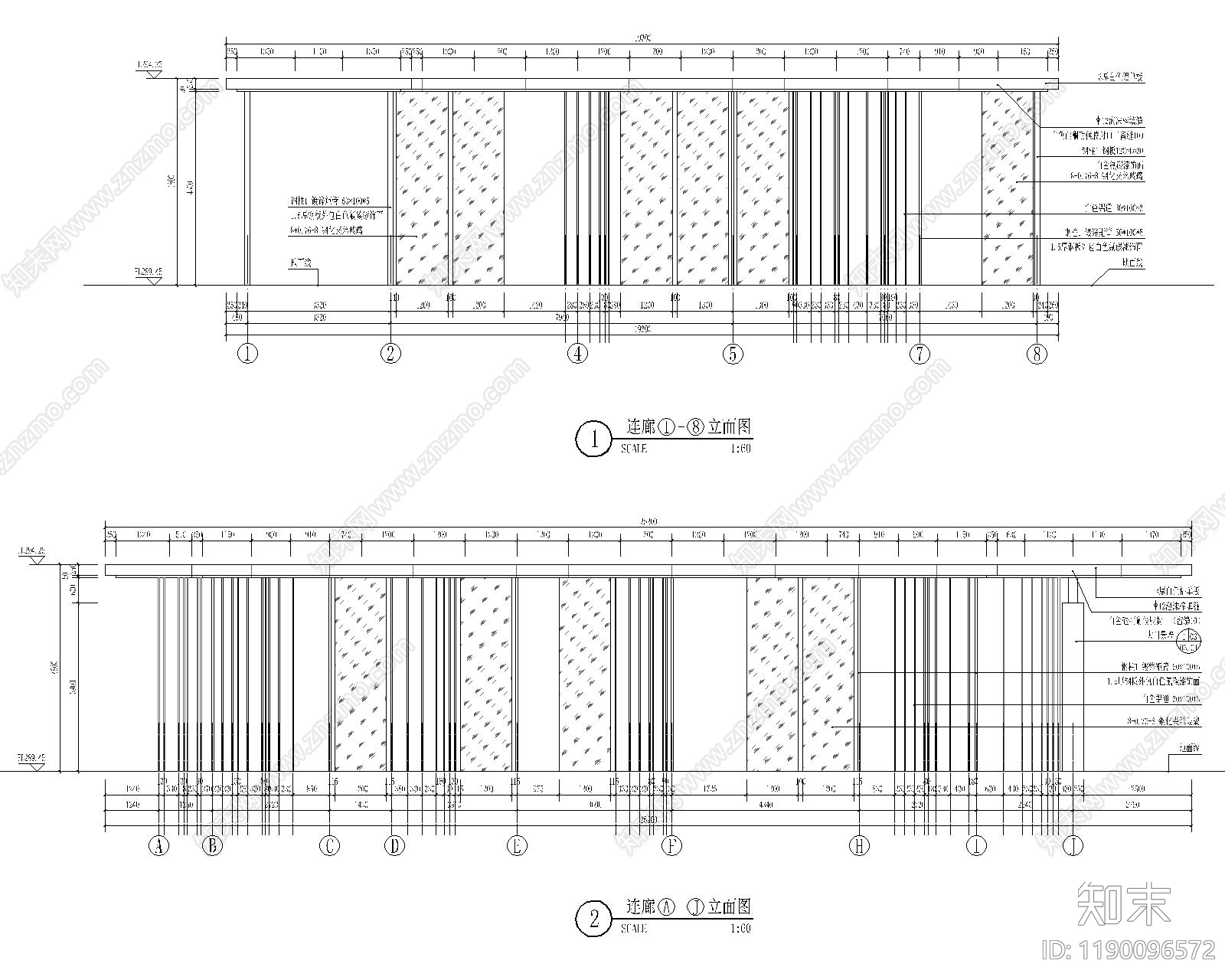 现代廊架cad施工图下载【ID:1190096572】
