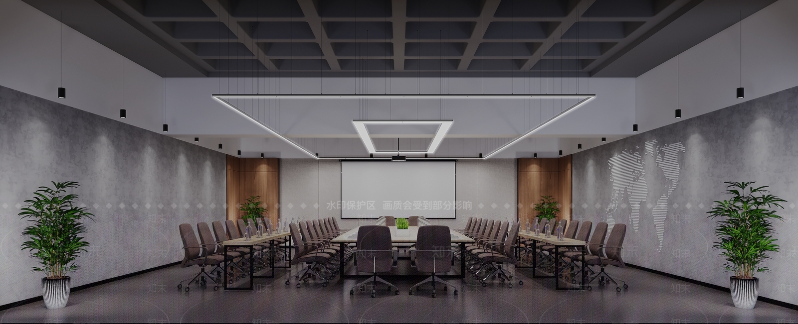 工业现代会议室3D模型下载【ID:1190100996】