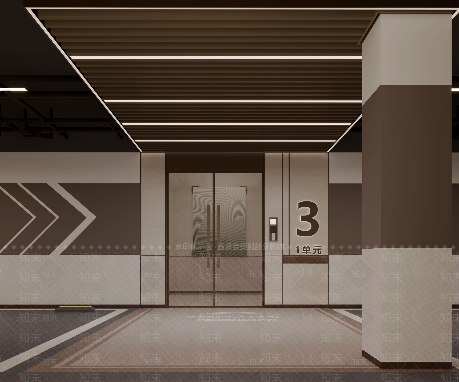 现代室内停车场3D模型下载【ID:1190106656】