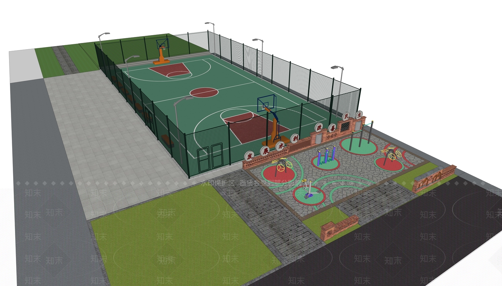现代乡村公园SU模型下载【ID:1190107779】