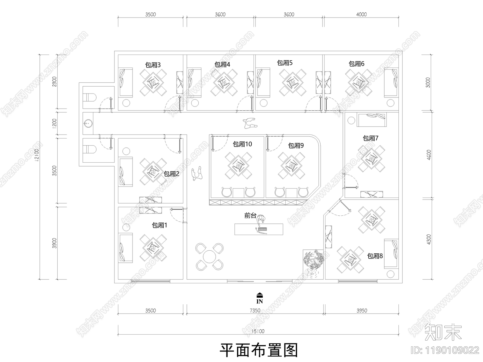 20套棋牌室麻将馆CAD施工图cad施工图下载【ID:1190109022】