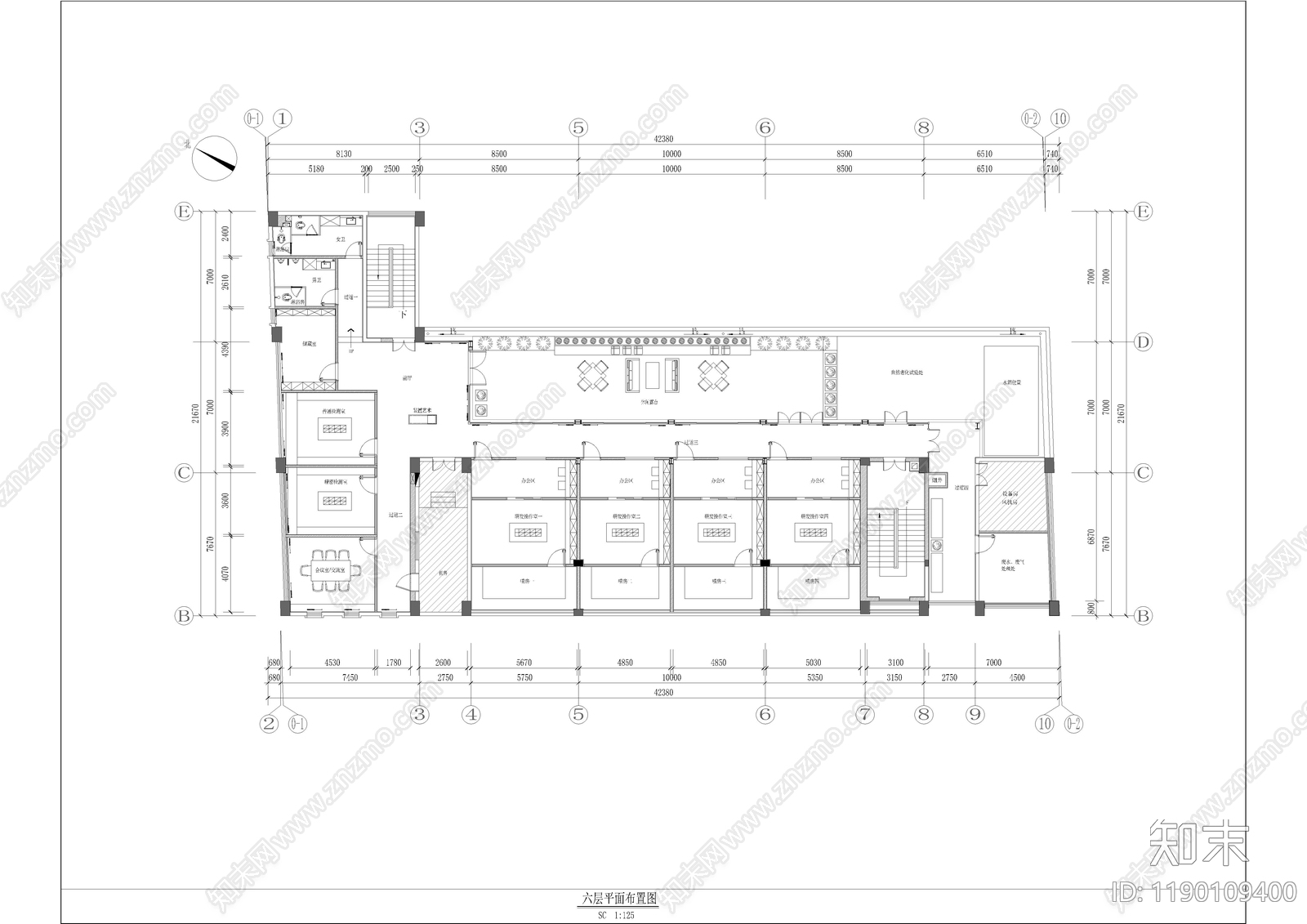 现代整体办公空间cad施工图下载【ID:1190109400】