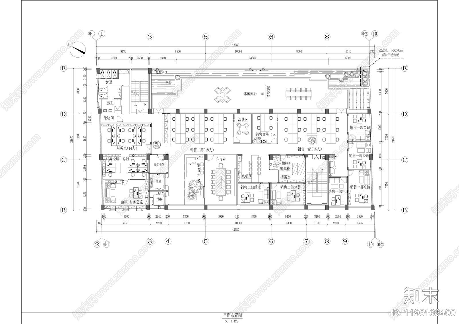 现代整体办公空间cad施工图下载【ID:1190109400】