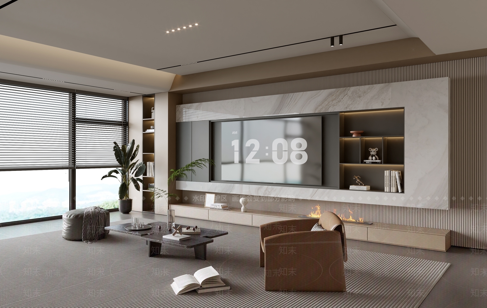 现代家居客厅SU模型下载【ID:1190112033】