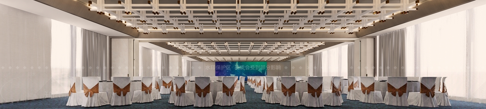 现代宴会厅SU模型下载【ID:1190112881】
