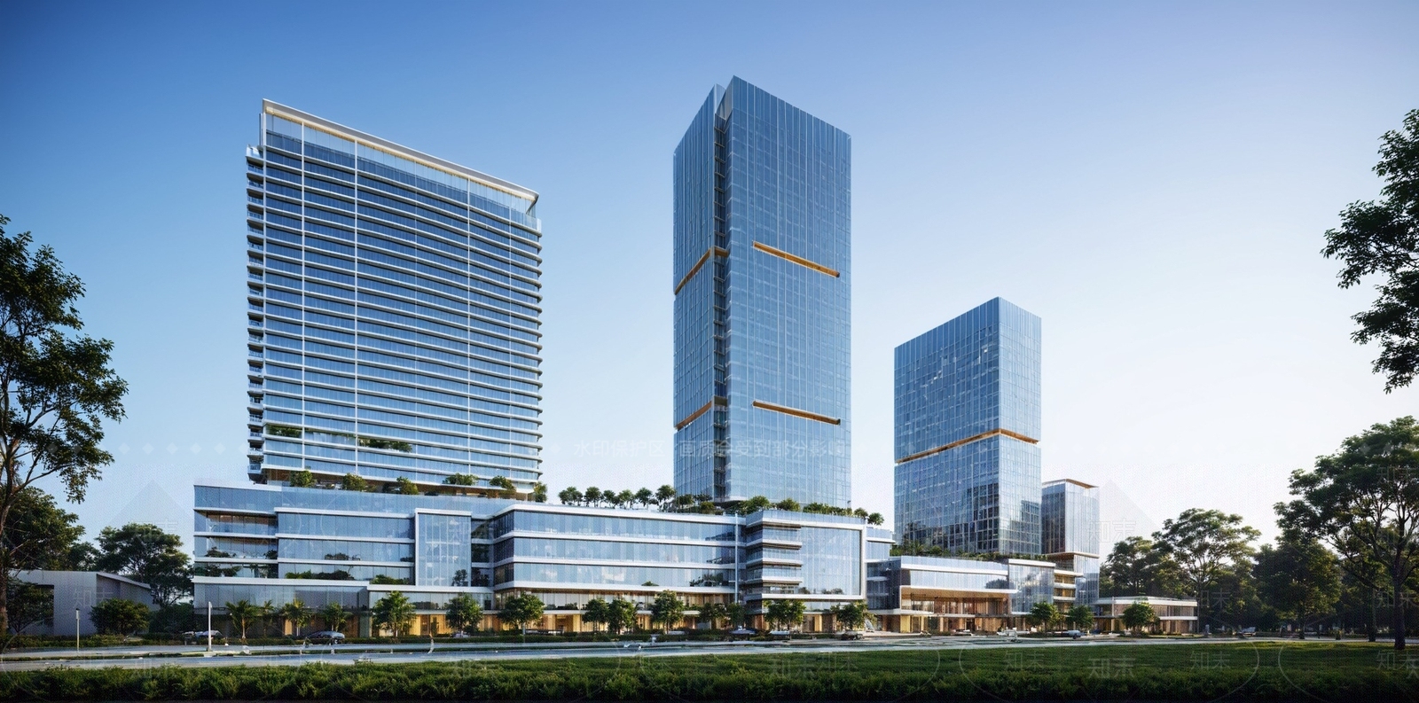 现代商场建筑SU模型下载【ID:1190118787】