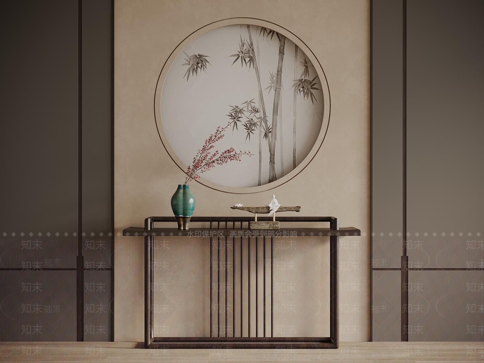 新中式中式条案3D模型下载【ID:1190121104】