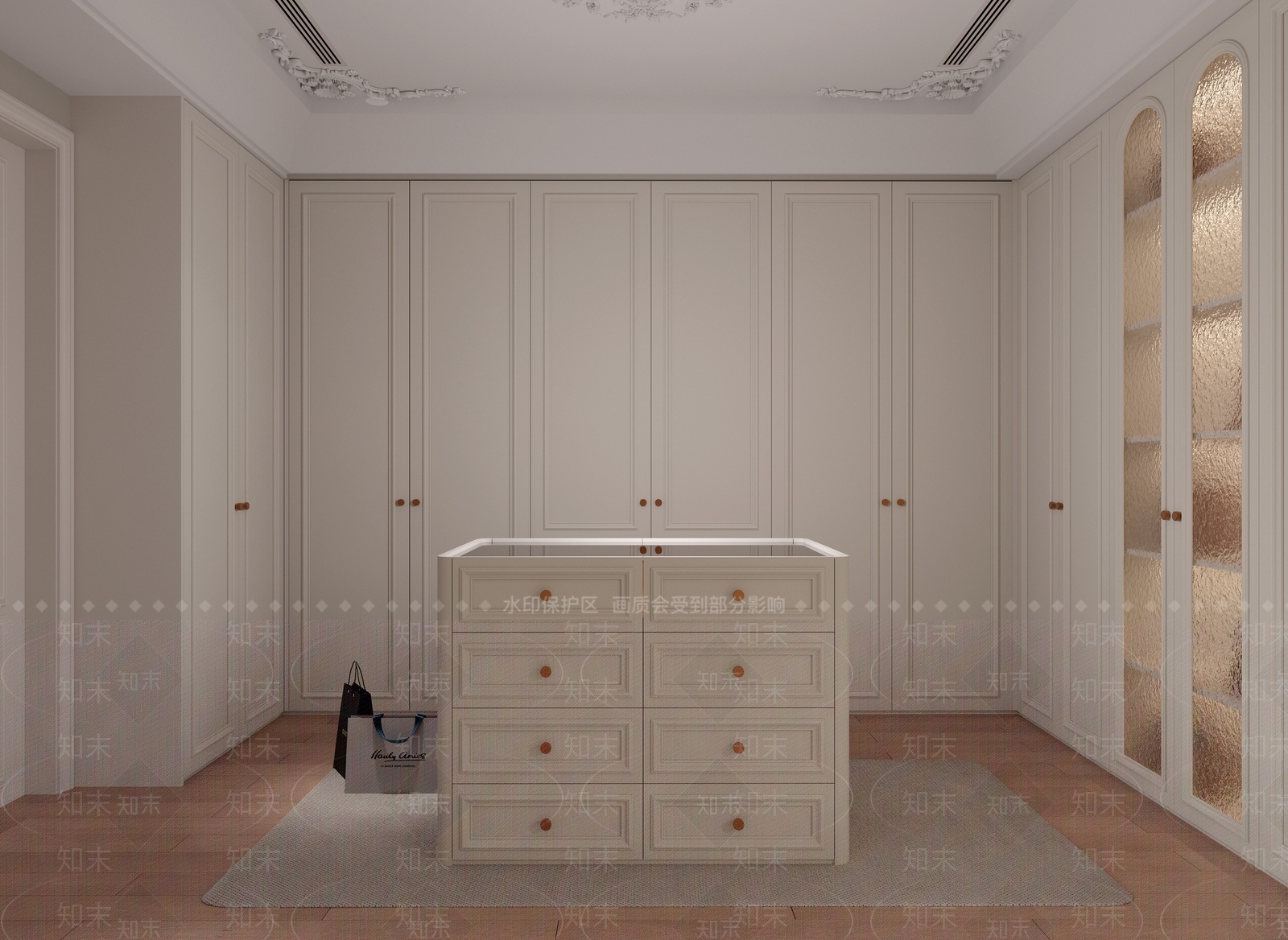 法式极简衣帽间3D模型下载【ID:1190124134】
