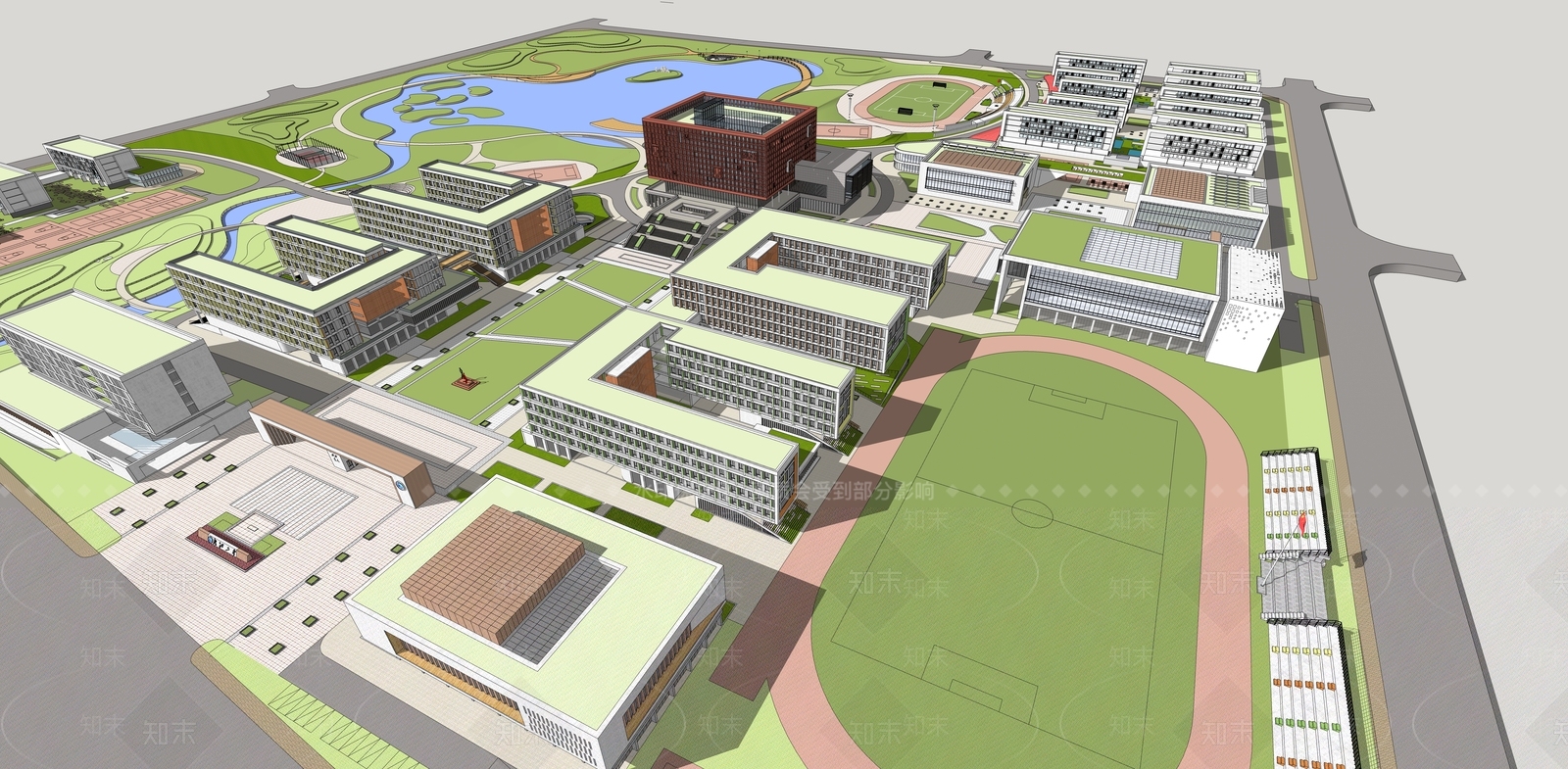 现代学校建筑SU模型下载【ID:1190141010】