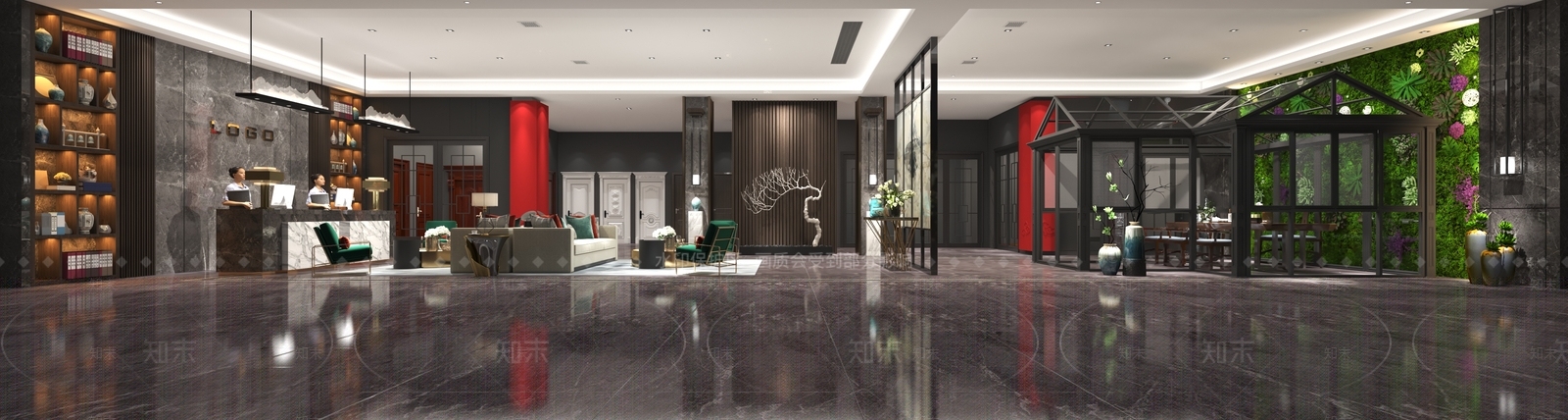 现代新中式其他商业空间3D模型下载【ID:1190141735】