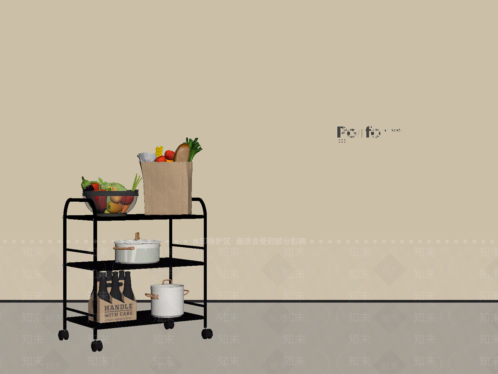厨房用品组合SU模型下载【ID:1190141697】