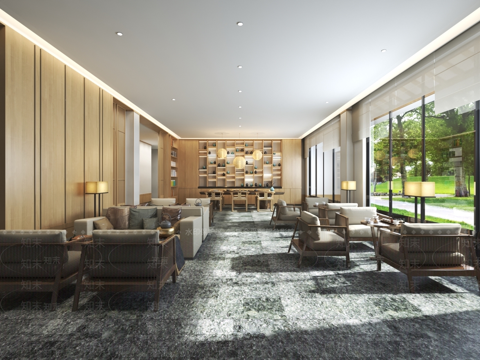 中式新中式休息区3D模型下载【ID:1190145053】