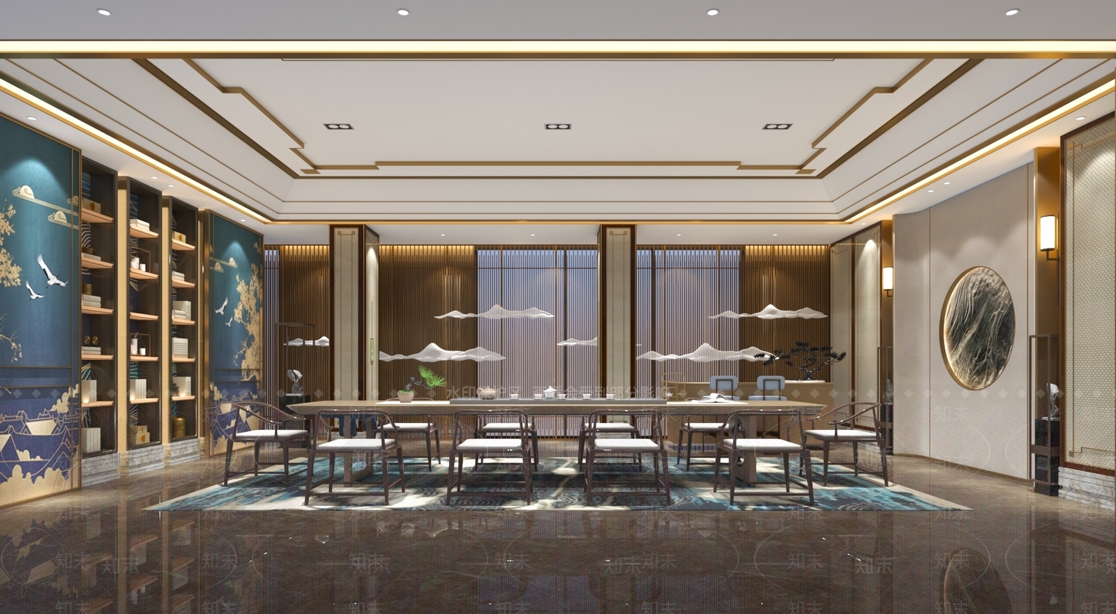 新中式中式茶馆3D模型下载【ID:1190145405】