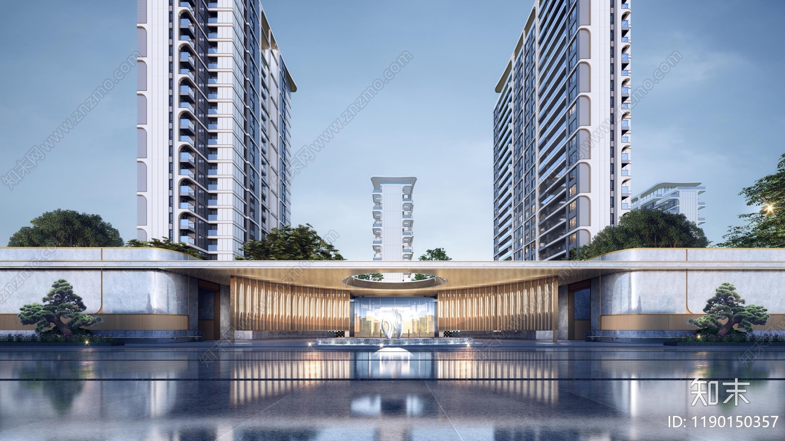 现代轻奢小区建筑下载【ID:1190150357】