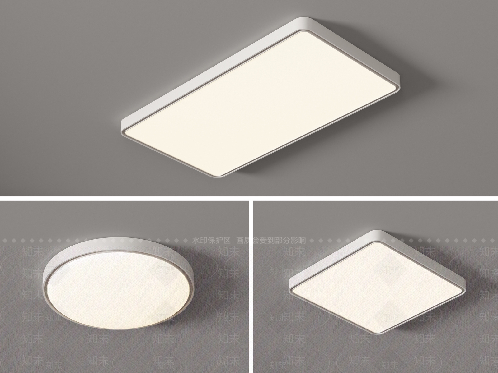 现代吸顶灯SU模型下载【ID:1190153156】