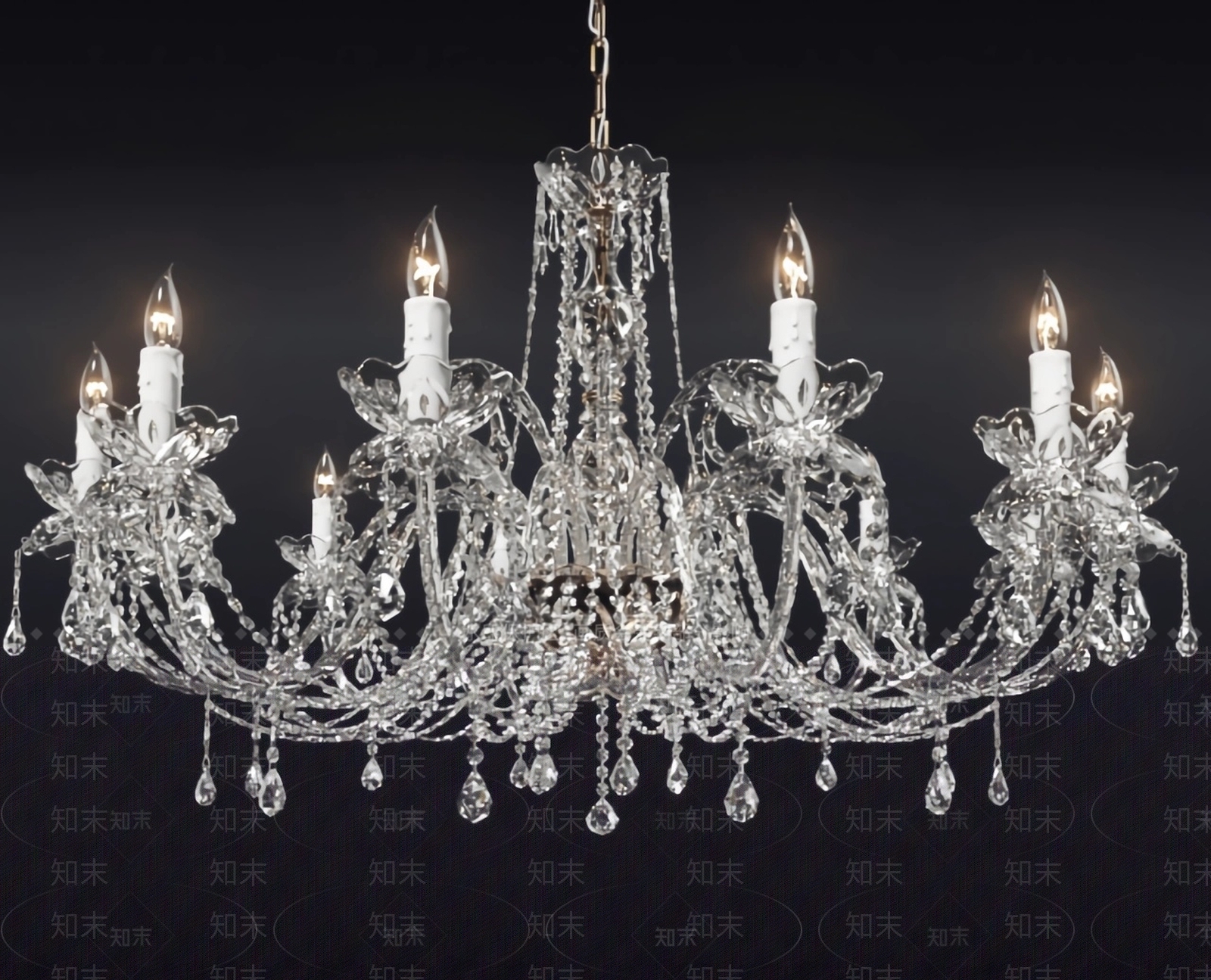 现代轻奢水晶吊灯3D模型下载【ID:1190156294】