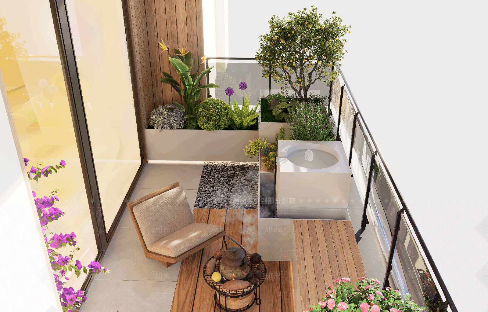 现代屋顶花园SU模型下载【ID:1190268768】