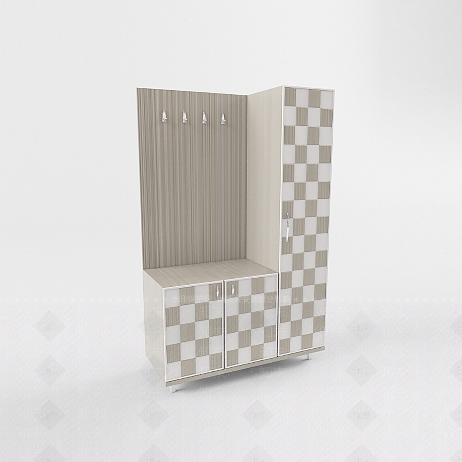 现代鞋柜3D模型下载【ID:1190160900】