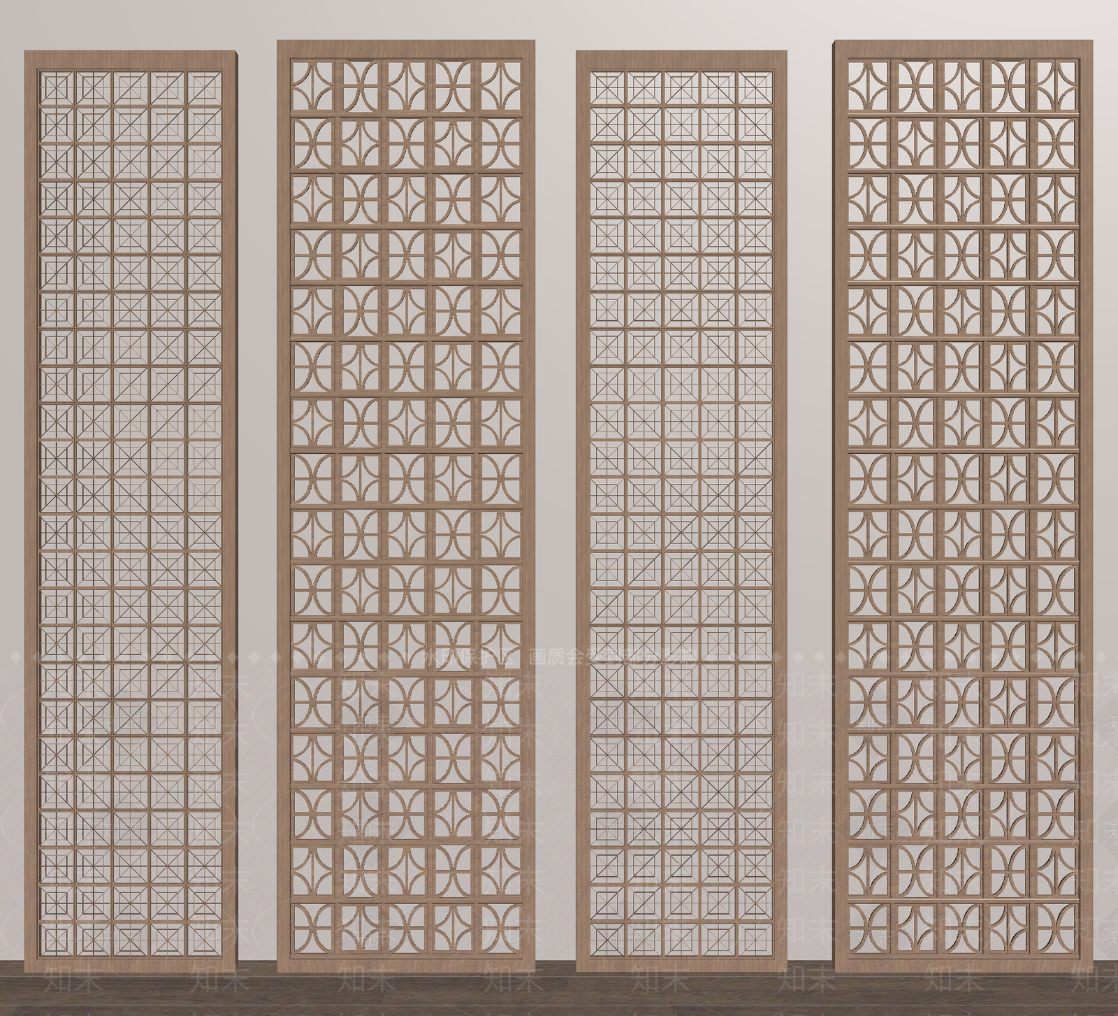 新中式隔断SU模型下载【ID:1190167139】