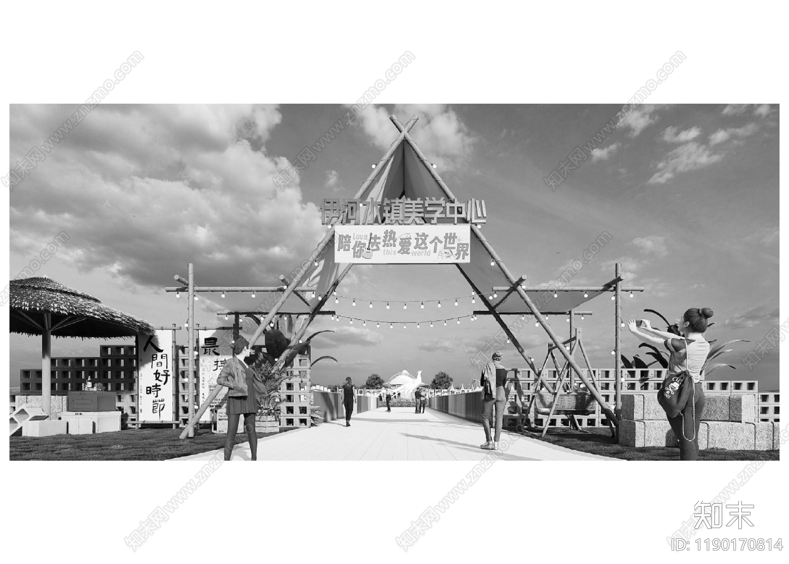 现代入口施工图下载【ID:1190170814】