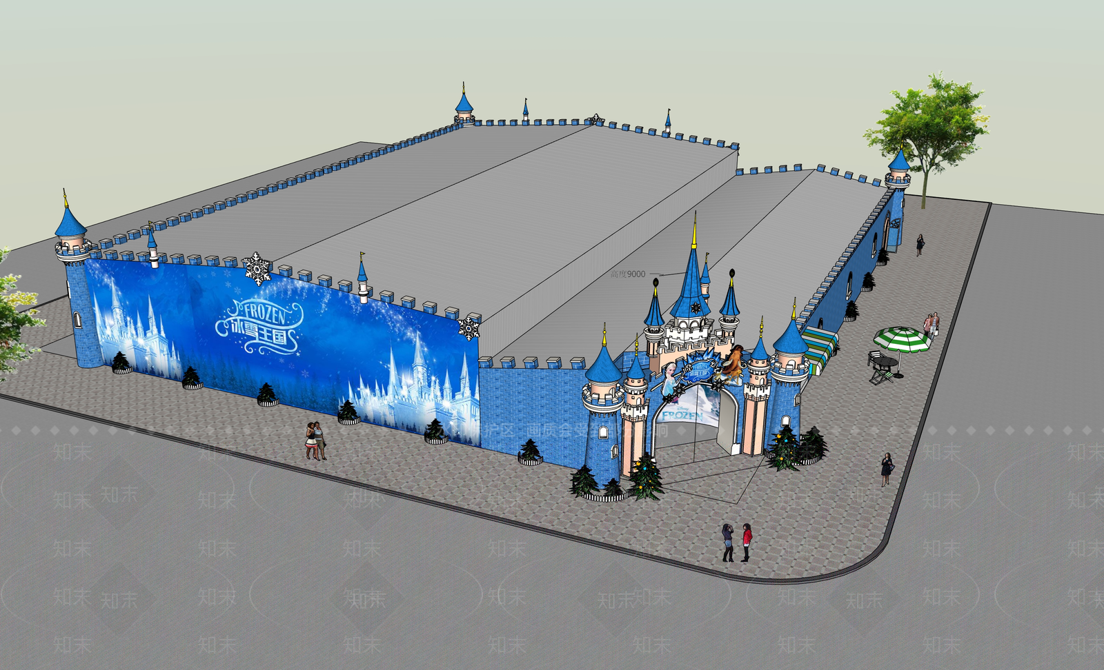 欧式风格建筑SU模型下载【ID:1190172168】