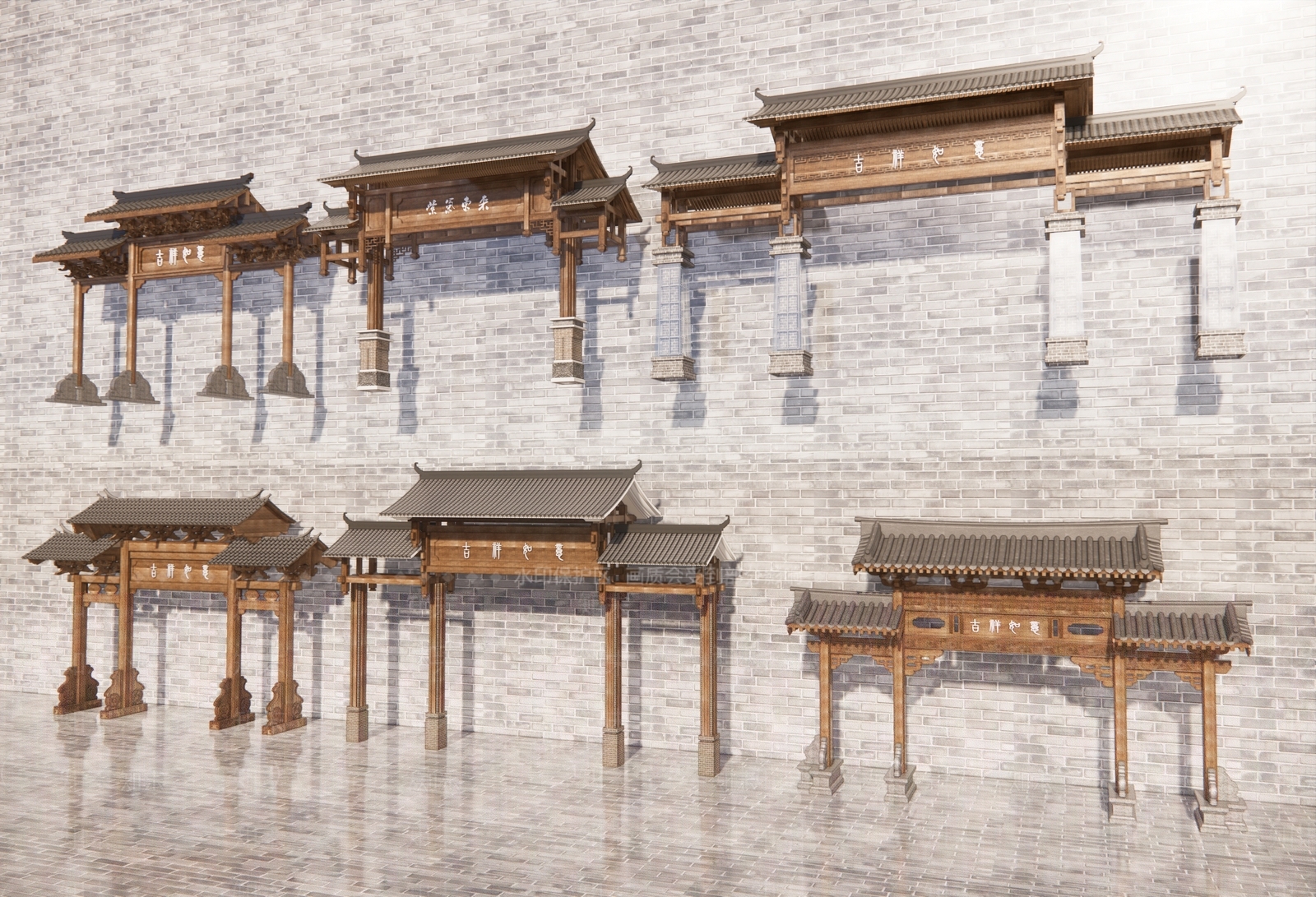 现代新中式牌坊牌楼SU模型下载【ID:1190176680】