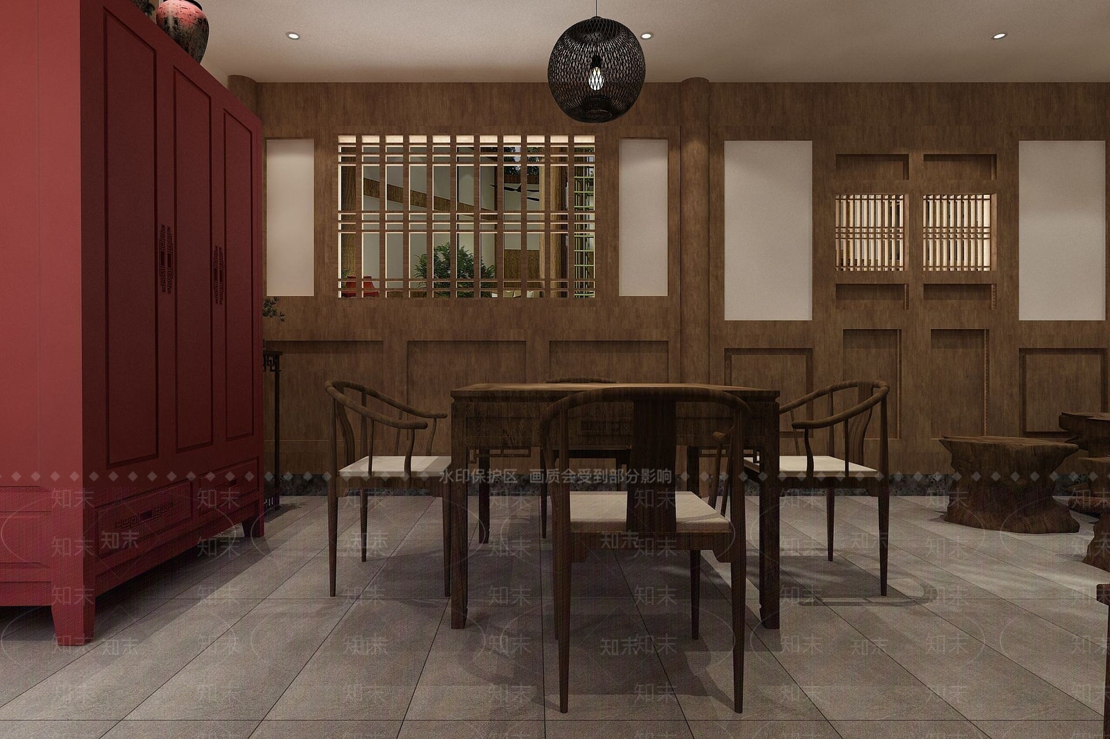 中式棋牌室休闲室3D模型下载【ID:1190177504】