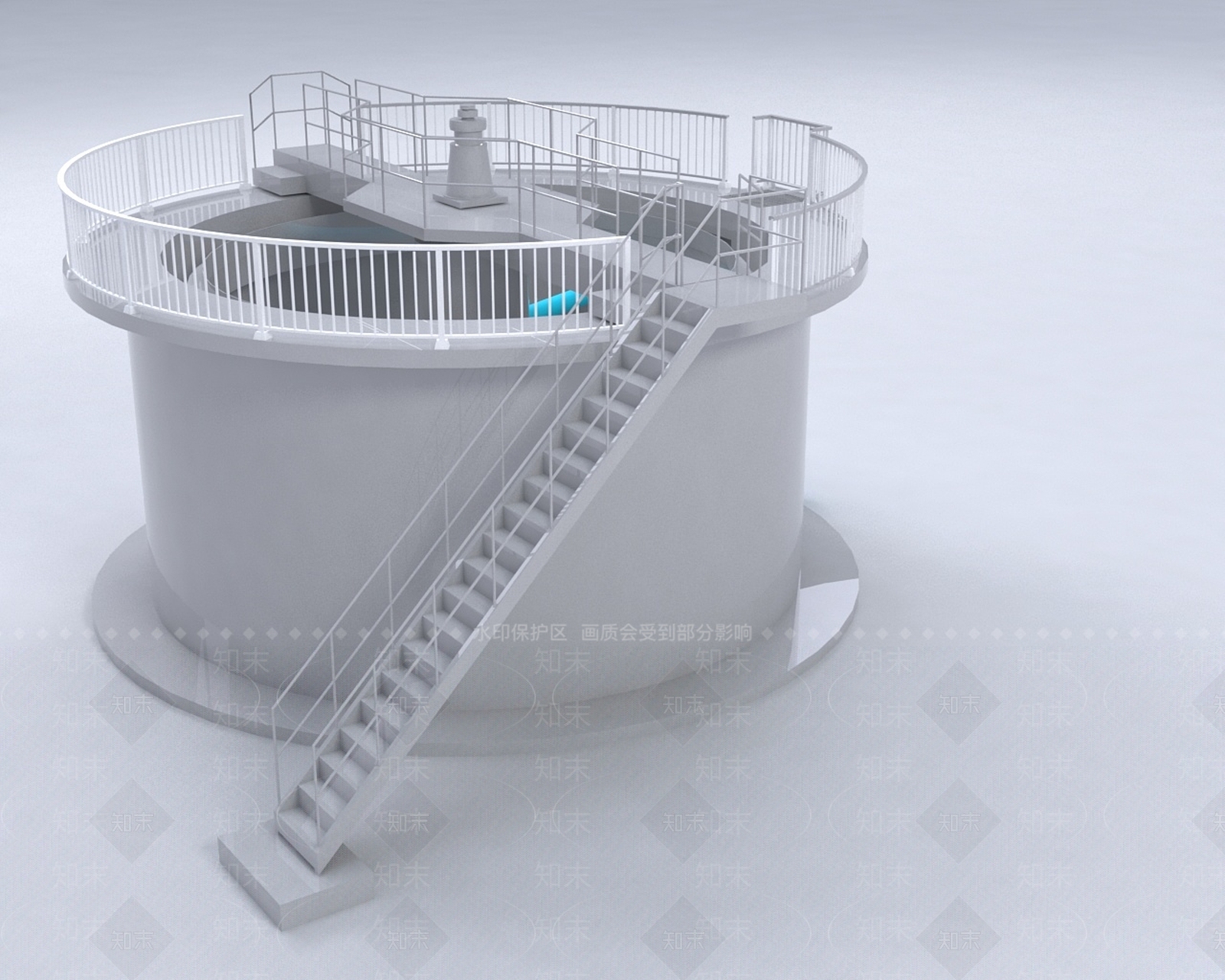 现代污水处理厂净化厂沉淀池3D模型下载【ID:1190177600】