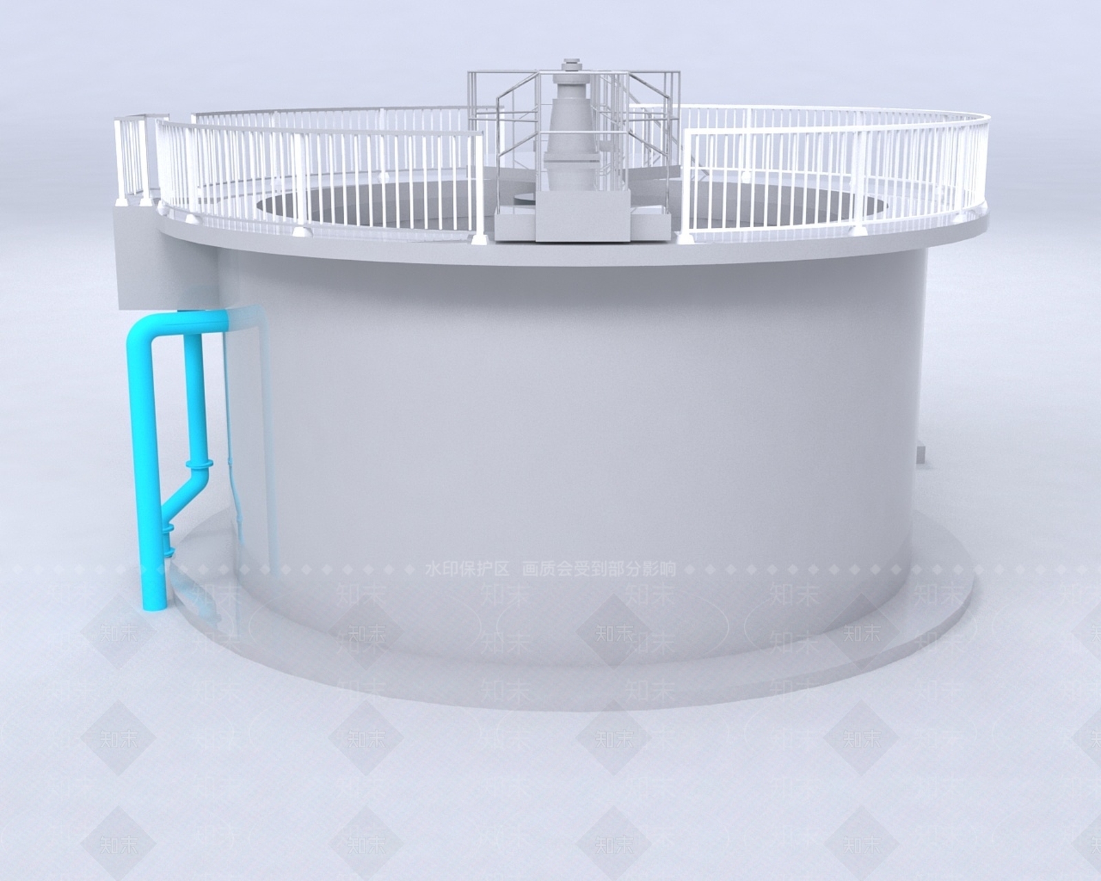现代污水处理厂净化厂沉淀池3D模型下载【ID:1190177600】