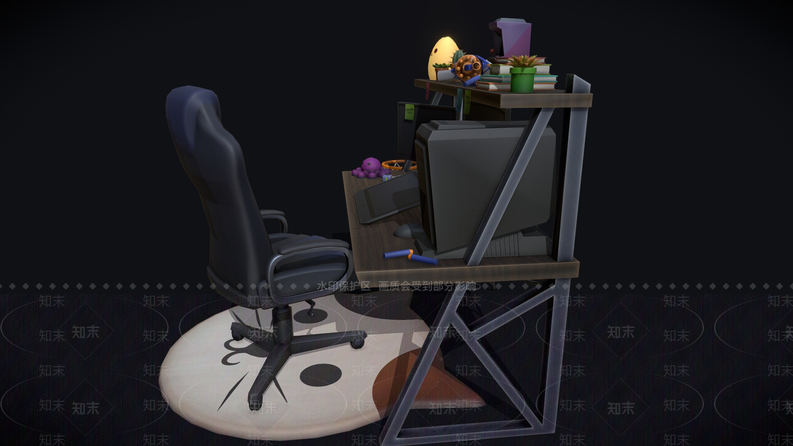 现代办公桌椅3D模型下载【ID:1190178812】