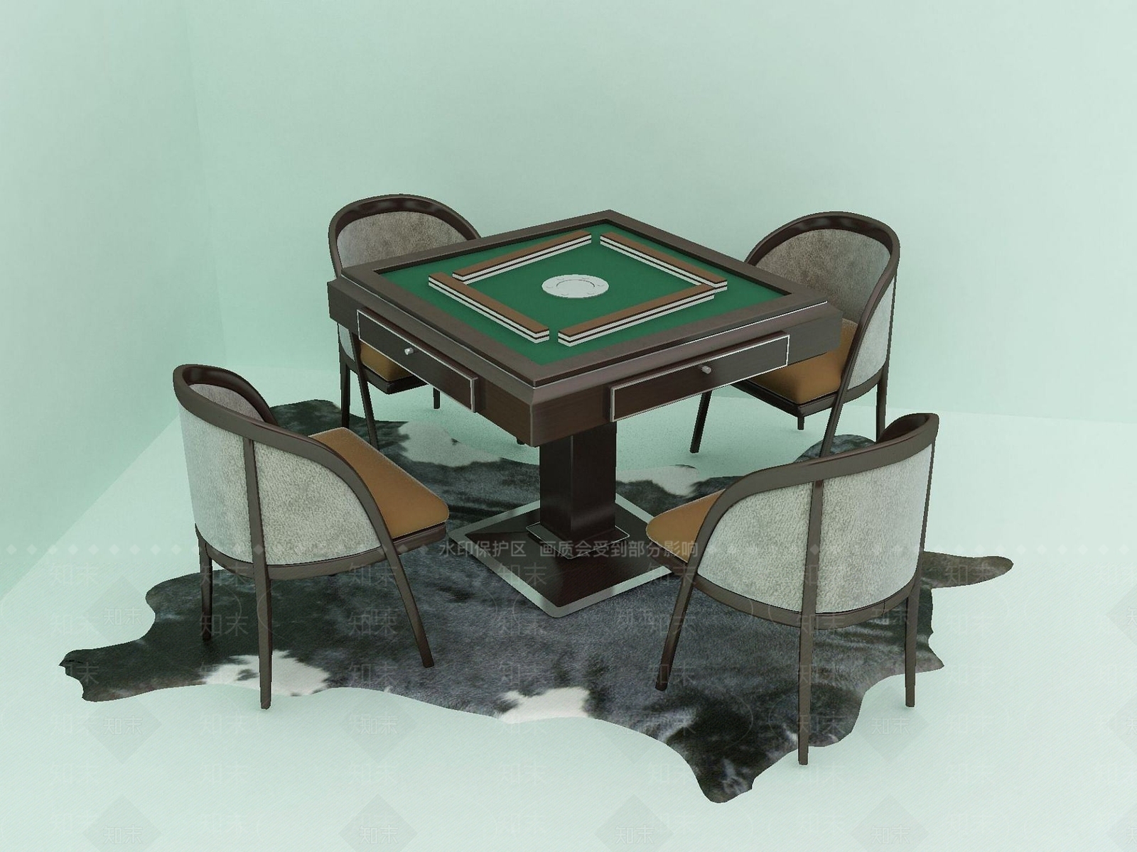 现代麻将桌3D模型下载【ID:1190178790】