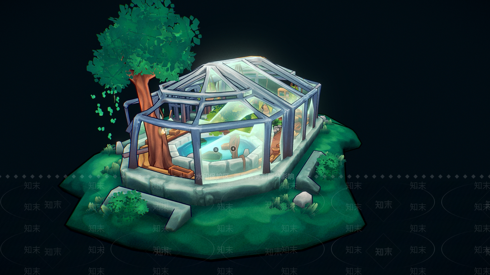 现代艺术风格建筑3D模型下载【ID:1190180047】
