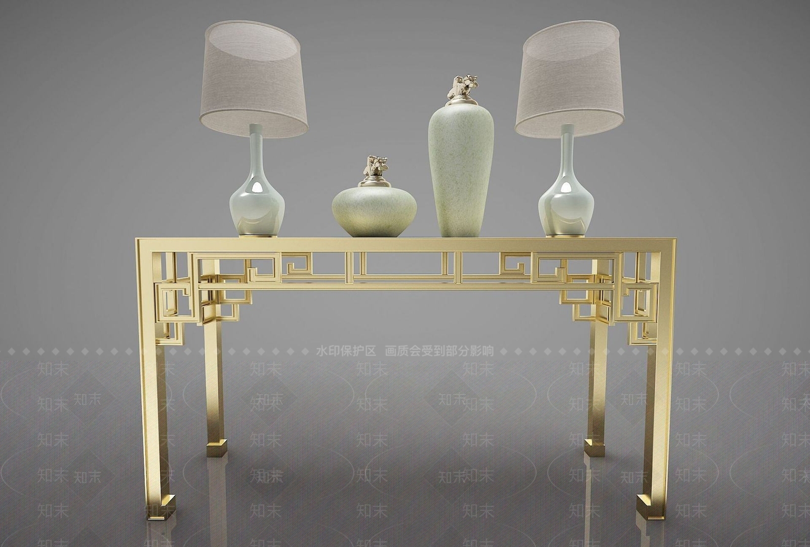 现代装饰桌装饰品3D模型下载【ID:1190183469】