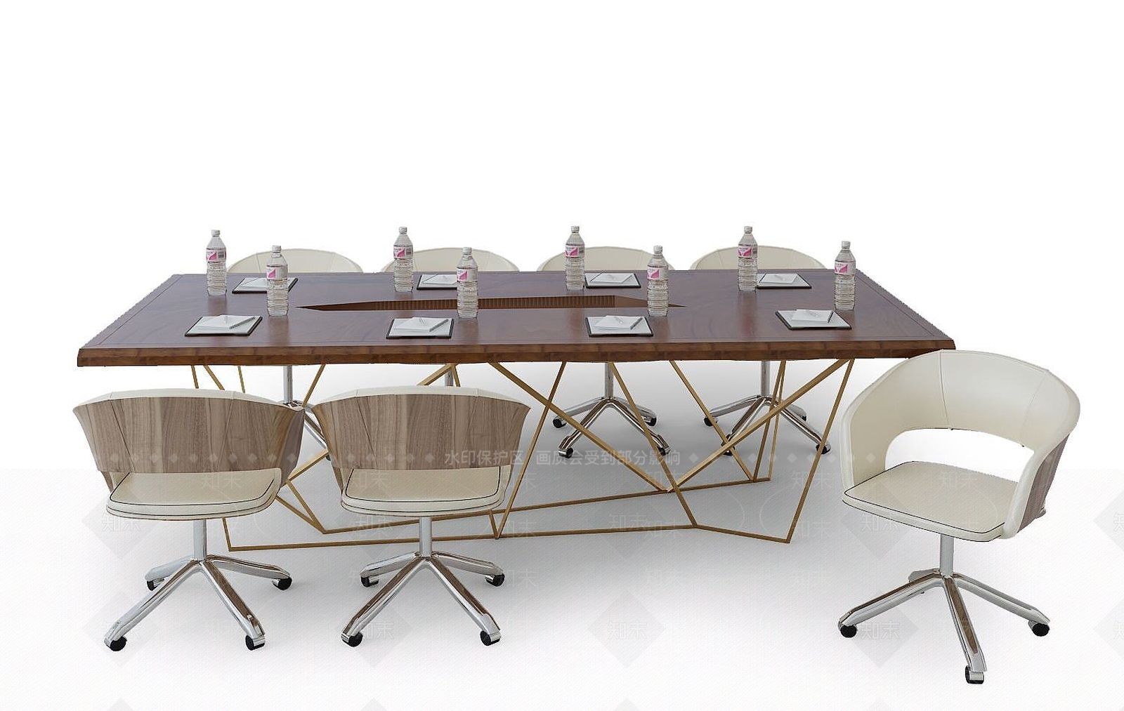 现代会议桌椅子组合3D模型下载【ID:1190188580】