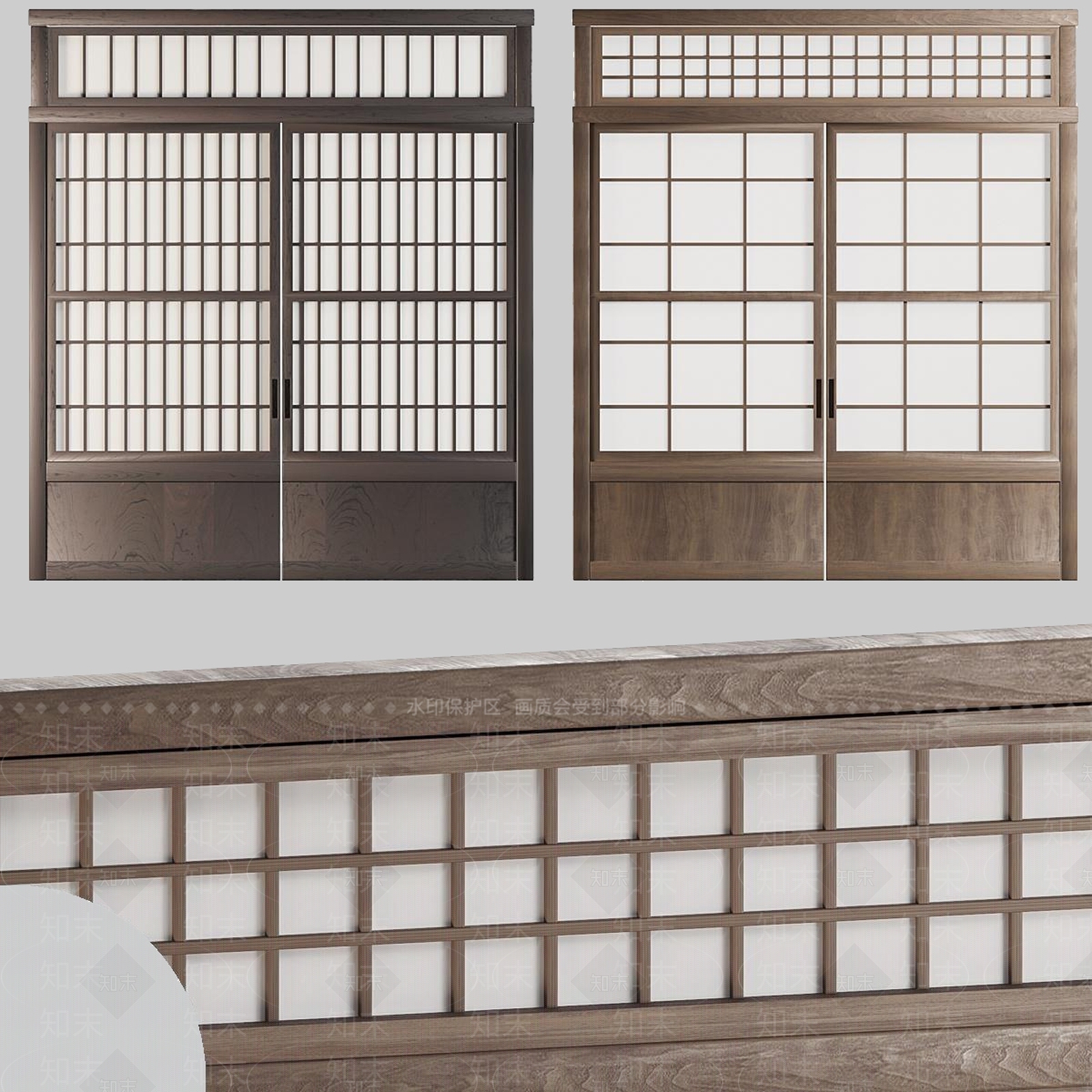 现代推拉门3D模型下载【ID:1190196348】