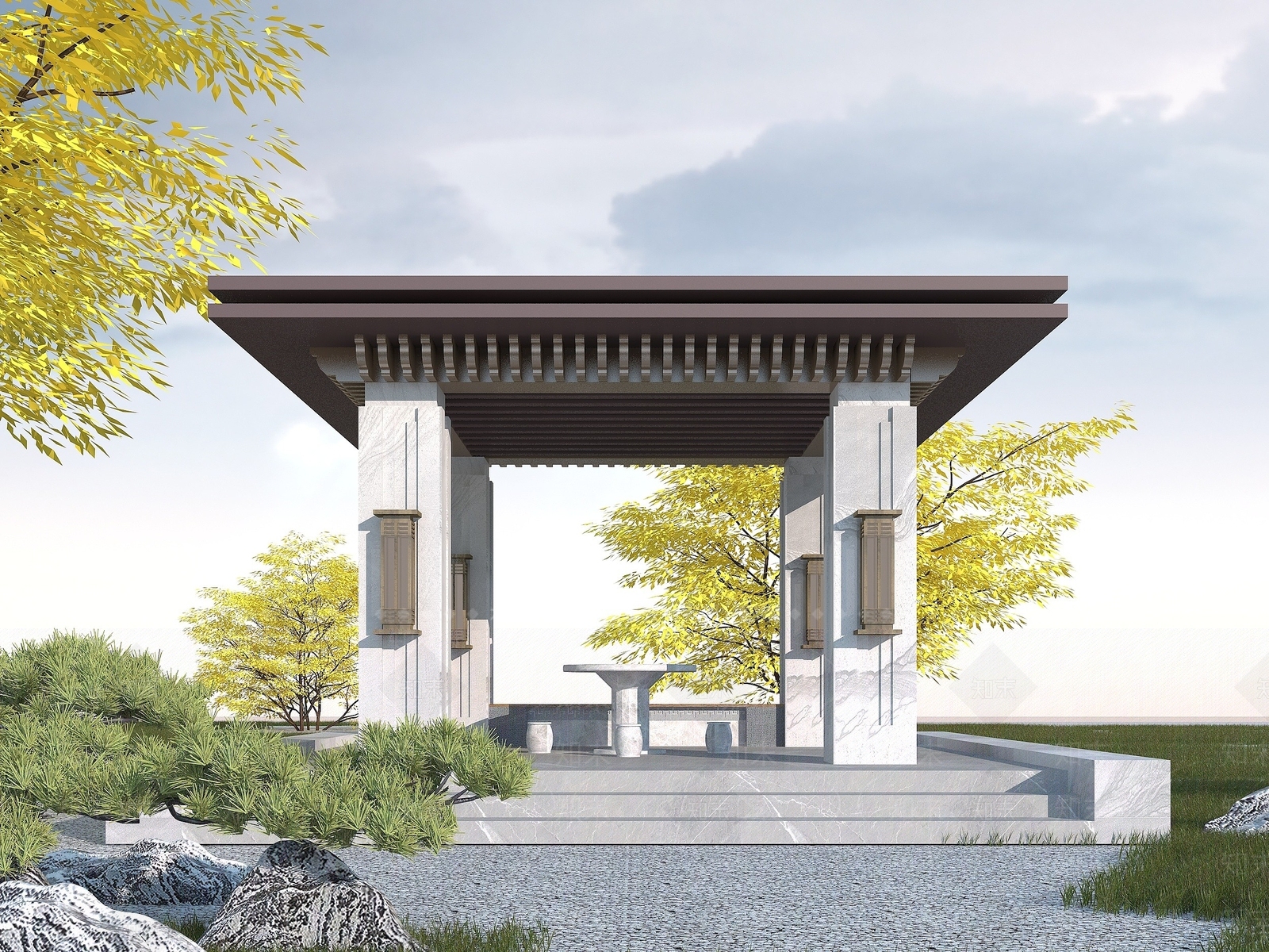 现代其他景观小品3D模型下载【ID:1190213137】