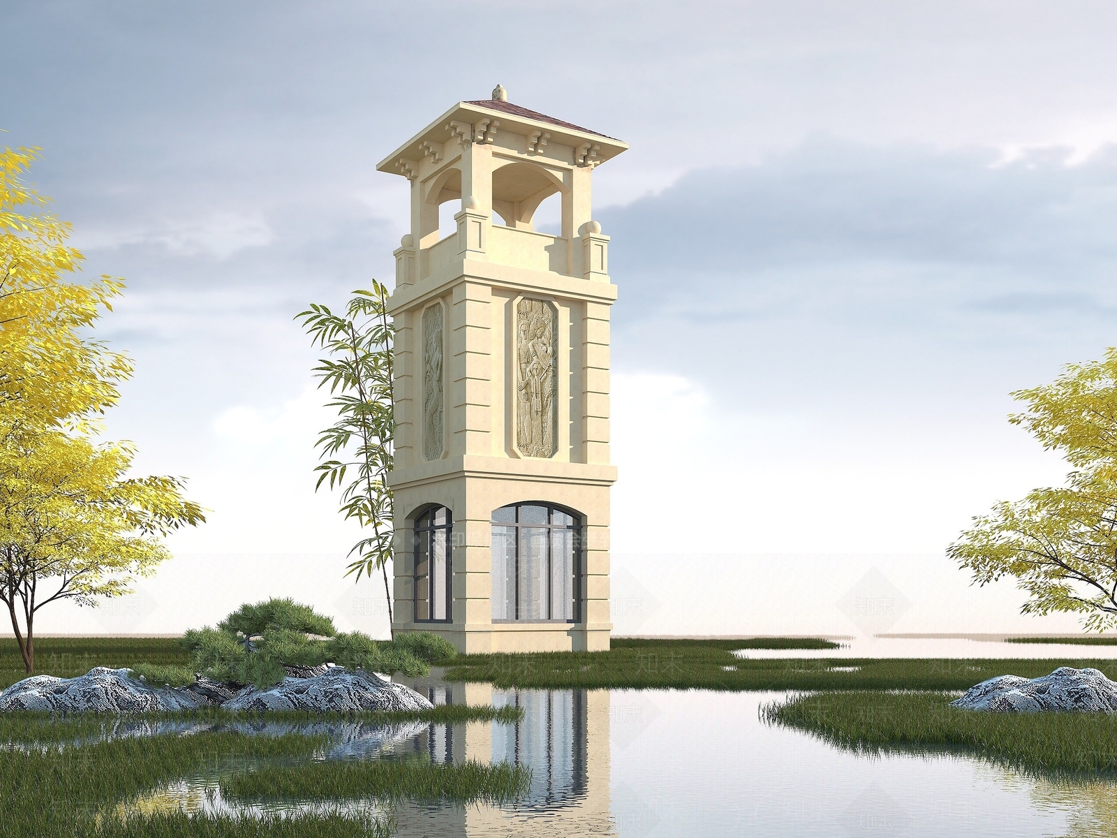 现代其他景观小品3D模型下载【ID:1190213537】