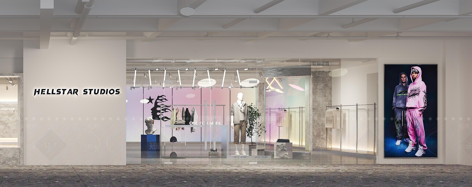 现代工业服装店3D模型下载【ID:1190222964】