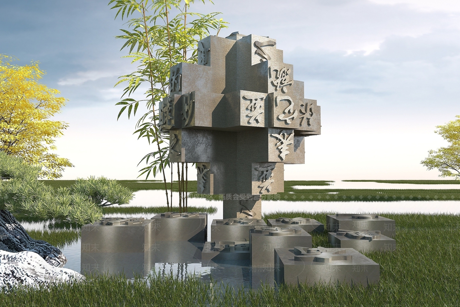 现代其他景观小品3D模型下载【ID:1190217048】