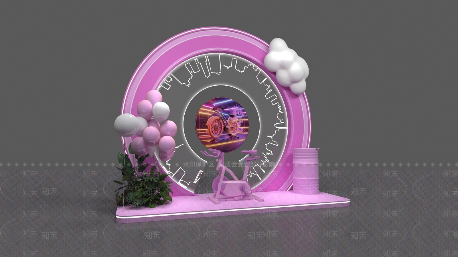 现代极简美陈3D模型下载【ID:1190222955】