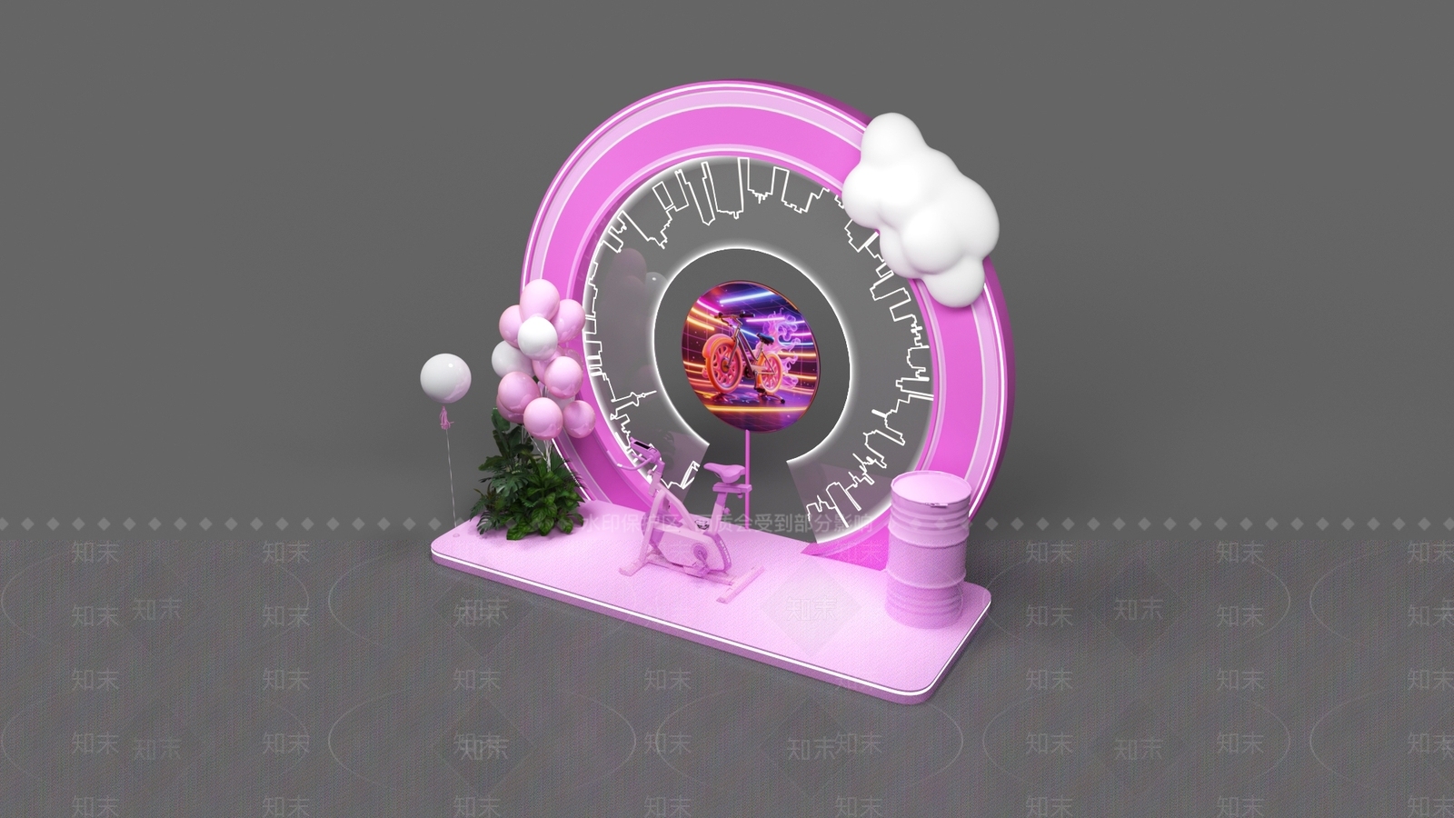 现代极简美陈3D模型下载【ID:1190222955】