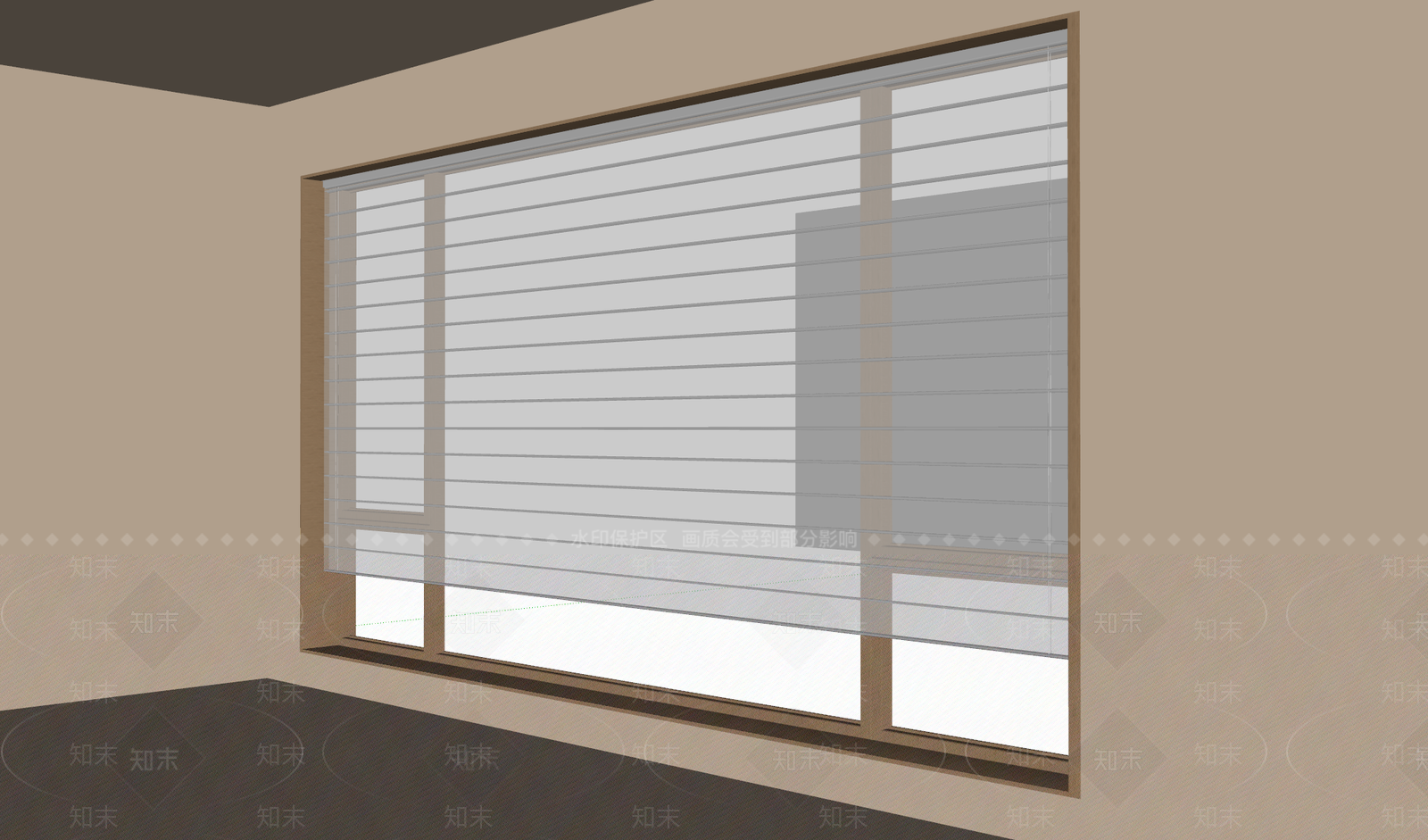 现代窗帘SU模型下载【ID:1190223781】