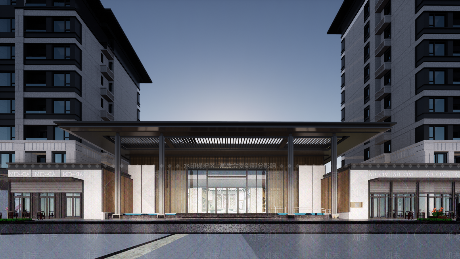 新中式入口大门SU模型下载【ID:1190225942】