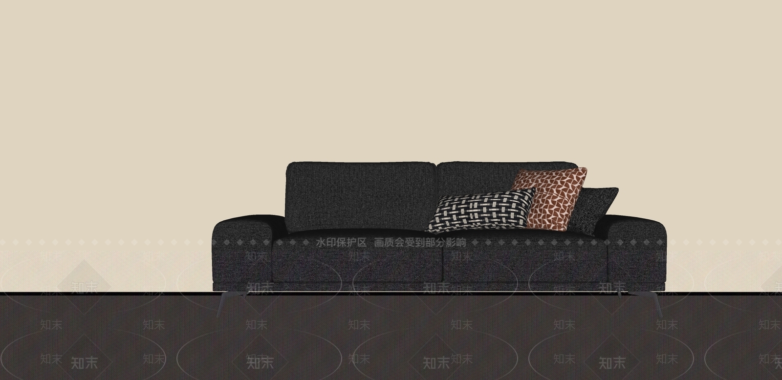 中古侘寂多人沙发SU模型下载【ID:1190226075】