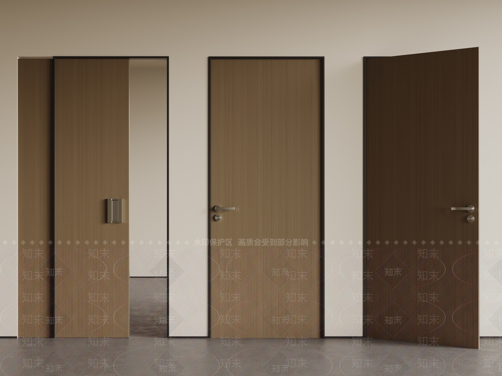 现代原木单开门3D模型下载【ID:1190230196】